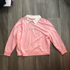 Super cute and trendy collard crew neck